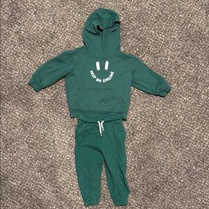 Green Kids Bottoms and Hoodie Set